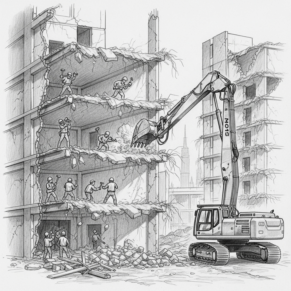 Zdjęcie z realizacji projektu rozbiórki ręcznej