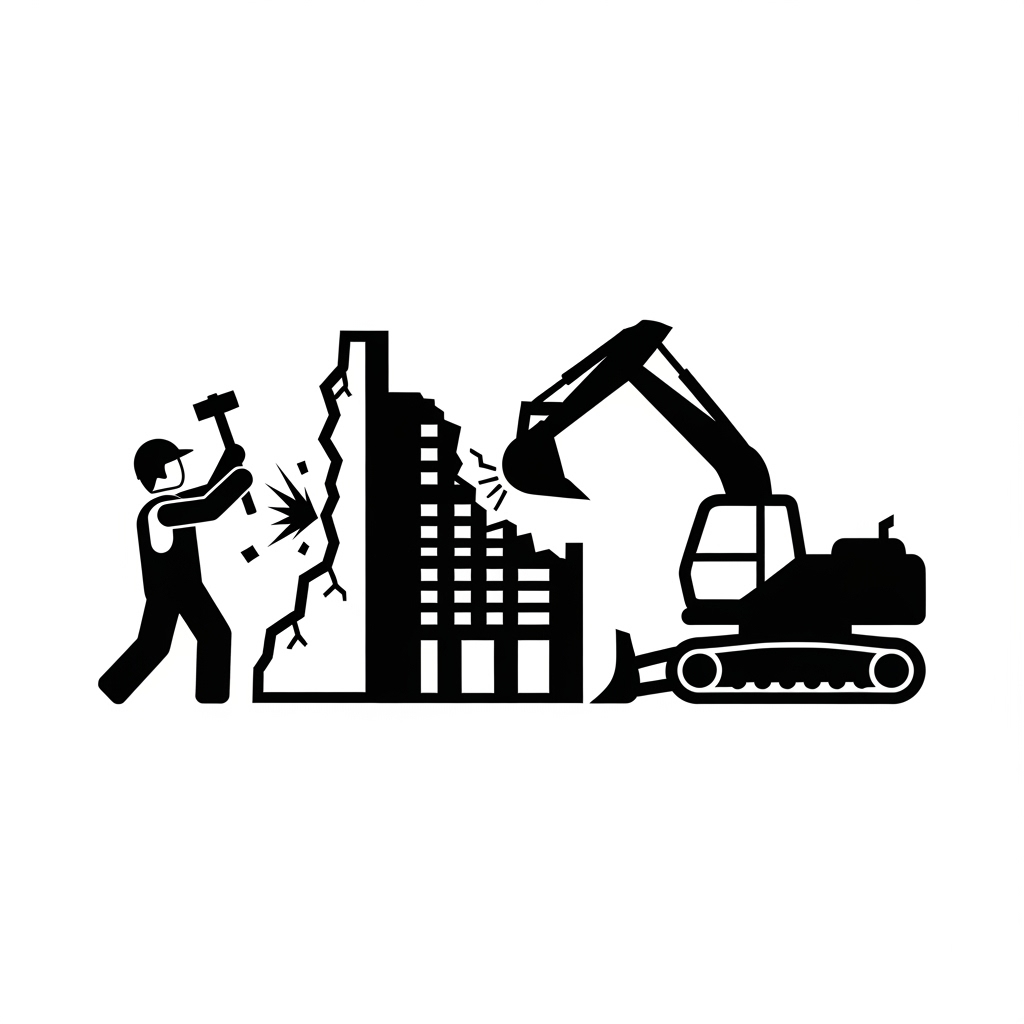 Ikona usługi rozbiórki ręczne i mechaniczne