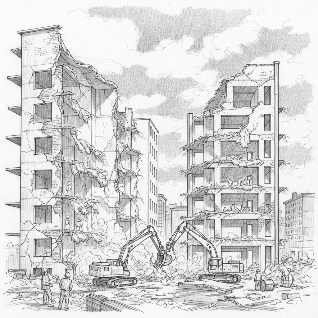 Zdjęcie z realizacji projektu wyburzeniowego